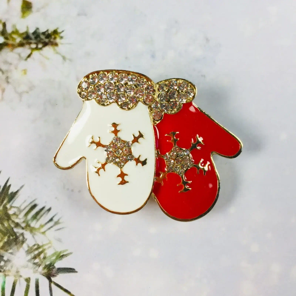 Брошь «Новогодняя Коллекция- Чудесные варежки» 3*4,5 см