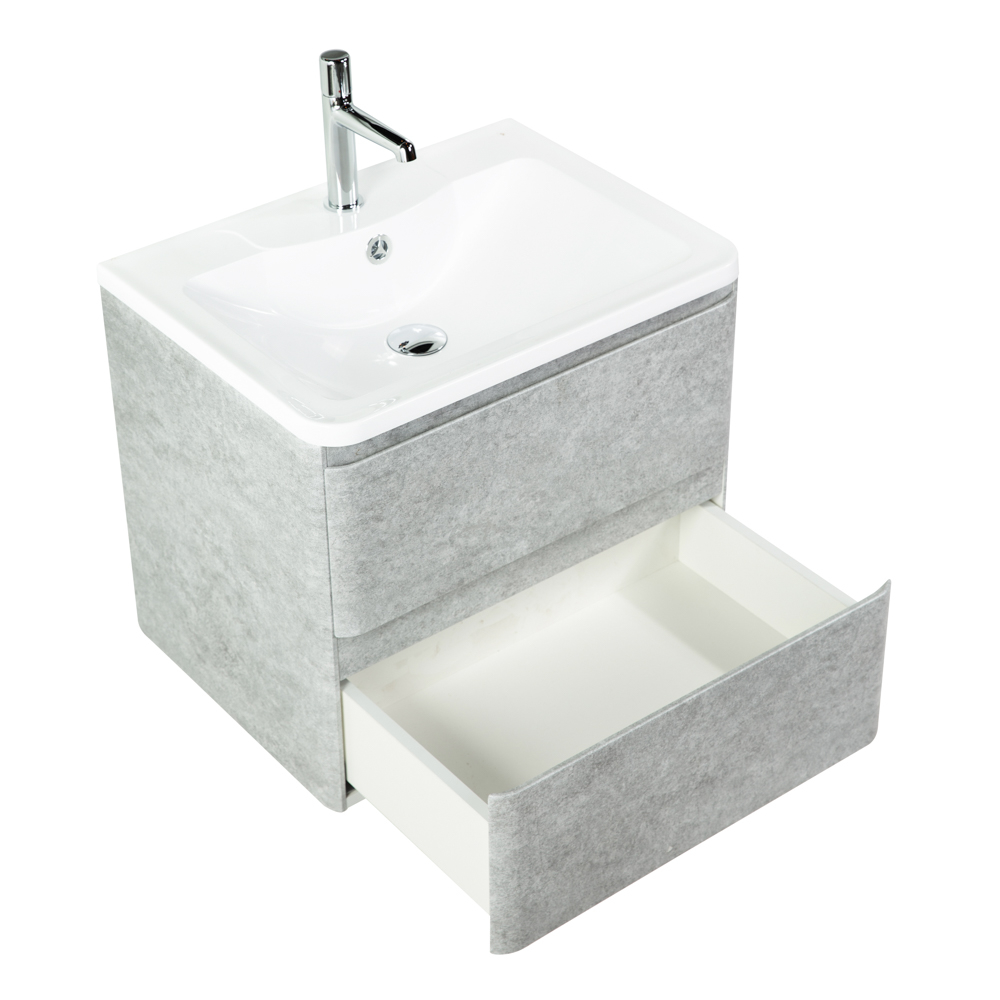 Тумба подвесная с раковиной BelBagno ALBANO-600-2C-SO-CVG Cemento Verona Grigio, раковина BB600/455-LV-MR-ALR