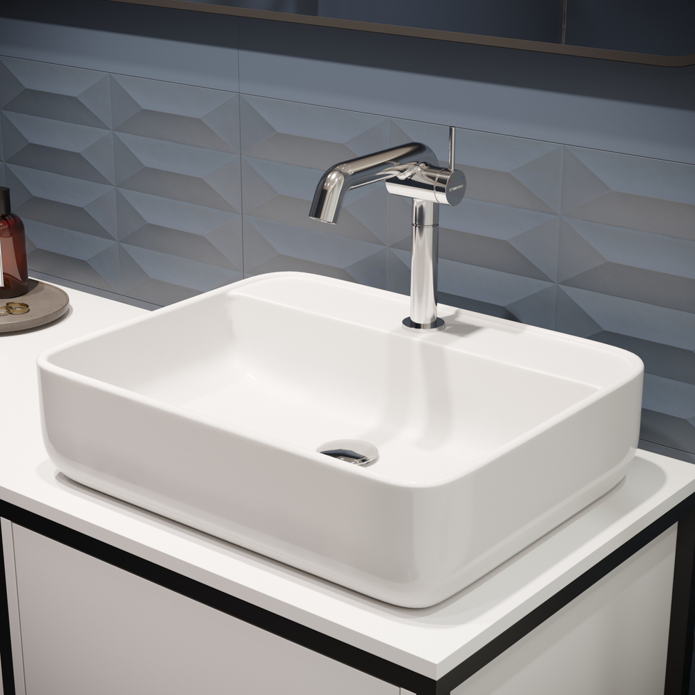 Смеситель для раковины STWORKI Лунд S25010CR + донный клапан SD-001CR хром