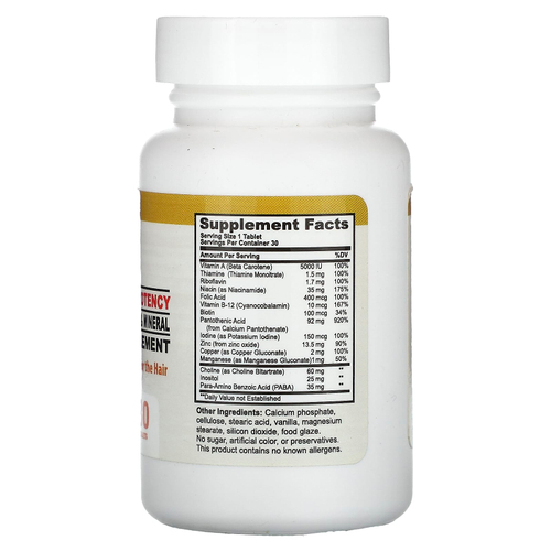 California Natural, Для волос, высокая эффективность, 30 таблеток