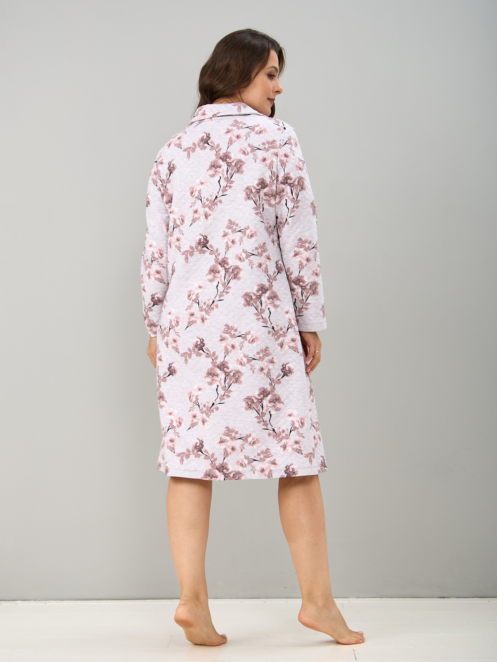 Халат Х-252/бежмеланж-кофецветы