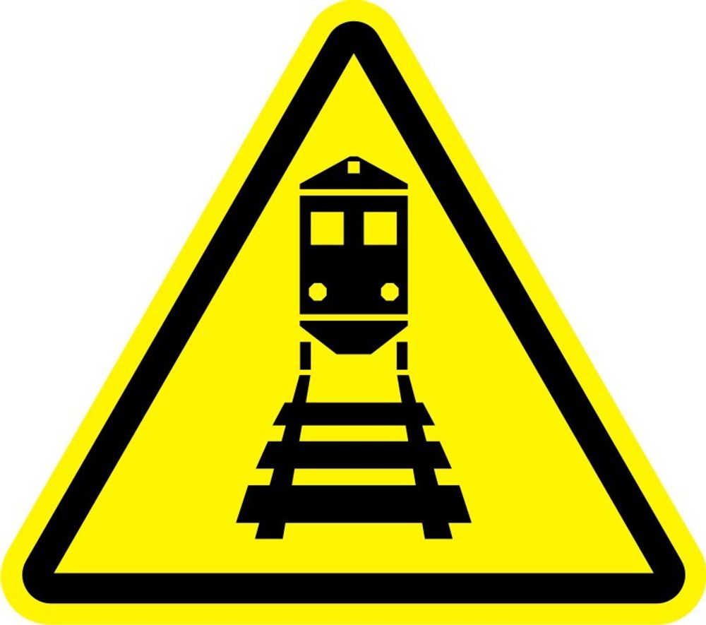 Знак W31 Берегись поезда (наклейка, табличка)