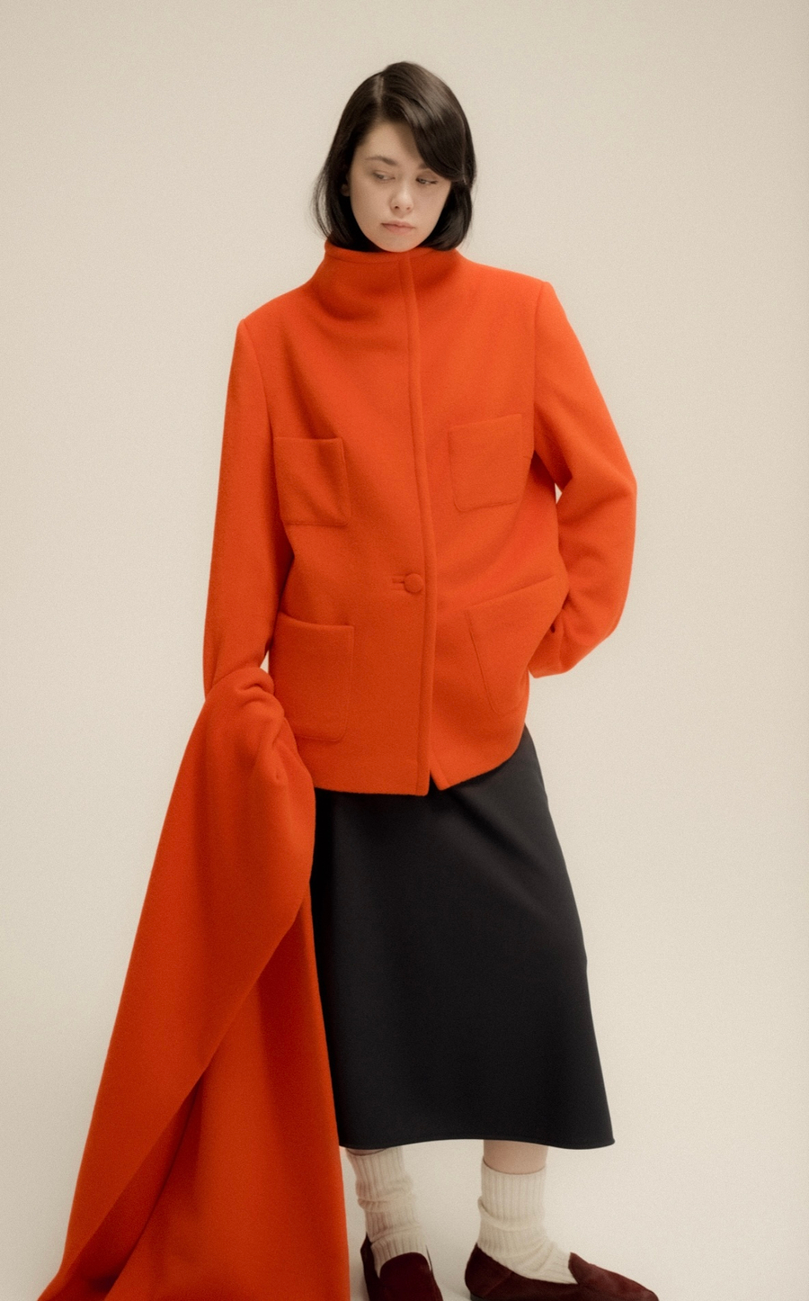 Пальто с палантином