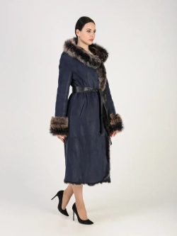 Дубленка зимняя натуральная с капюшоном длинная и теплая