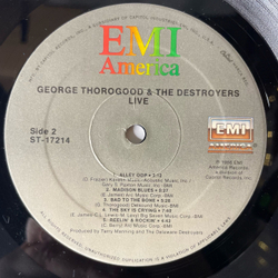 Винтажная виниловая пластинка LP George Thorogood and The Destroyers, Live (США 1987)