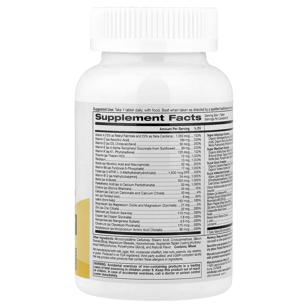 Super Nutrition, SimplyOne®, мультивитамины и суперкомплексы для мужчин, с витамином C и комплексом суперадаптогенов, 90 таблеток