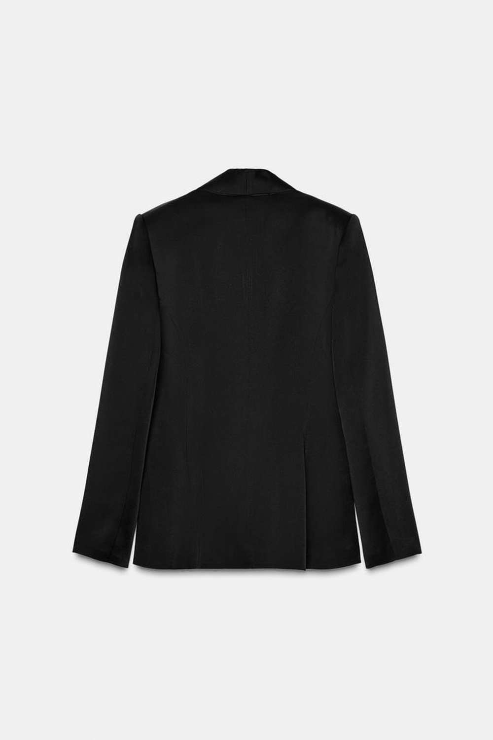 ZARA АТЛАСНЫЙ БЛЕЙЗЕР ZW COLLECTION LIMITED EDITION, ЧЕРНЫЙ