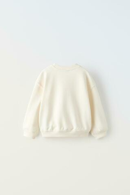 ZARA ТОЛСТОВКА С ВЫШИВКОЙ, ЭКРЮ