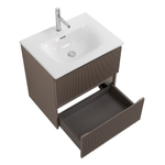 Тумба с раковиной подвесная BelBagno UNO-600-2C-SO-СO Бежевый матовый, раковина белая BB-8099-60