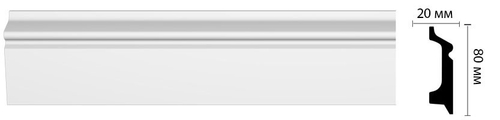 Плинтус  DM D122 Белый (78*21*2400мм)