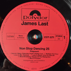 Винтажная виниловая пластинка LP James Last Джеймс Ласт Non Stop Dancing 78 Folge 25 (France 1978)