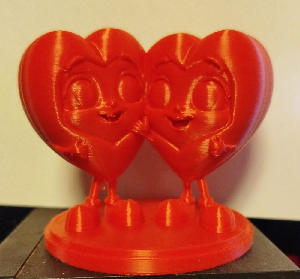 Два милых влюблённых сердечка- Валентинка универсальный подарок на день влюблённых