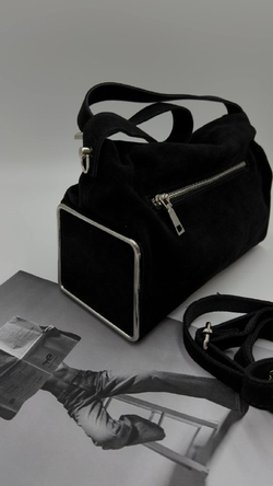 Сумка женская натуральная замша артикул 083-5 цвет "чёрный"