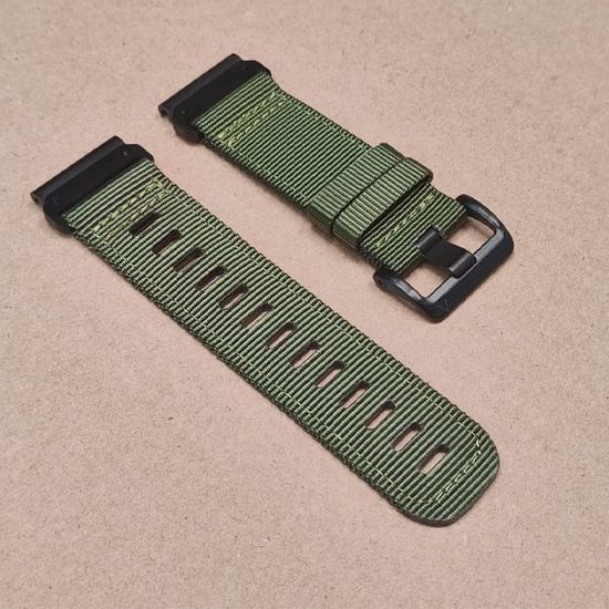 Ремешок тактический Tactix 26 мм. для Garmin Fenix 7x / 6x / 5x / 3, Enduro 2 / Tactix 7, Tactix Delta нейлоновый быстросъемный на застежке (Хаки/черная застежка)