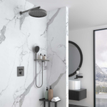 Душевой комплект Vincea Inspire VSFW-3I21MT2RGM встраиваемый, термостат, двухрежимный, вороненая сталь