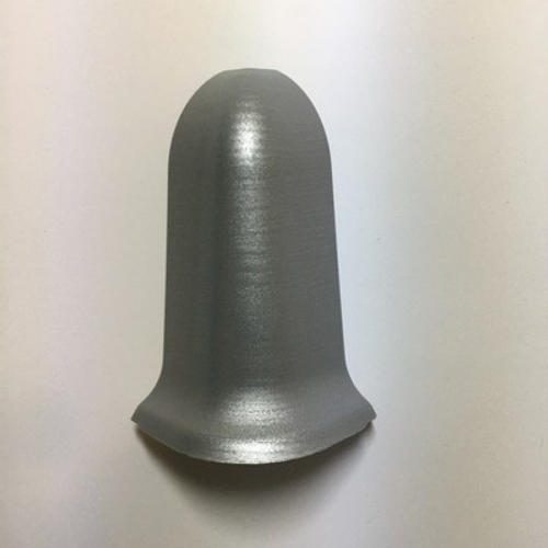 Наружный угол к плинтусу "Cezar" 401 Алюм. текст.