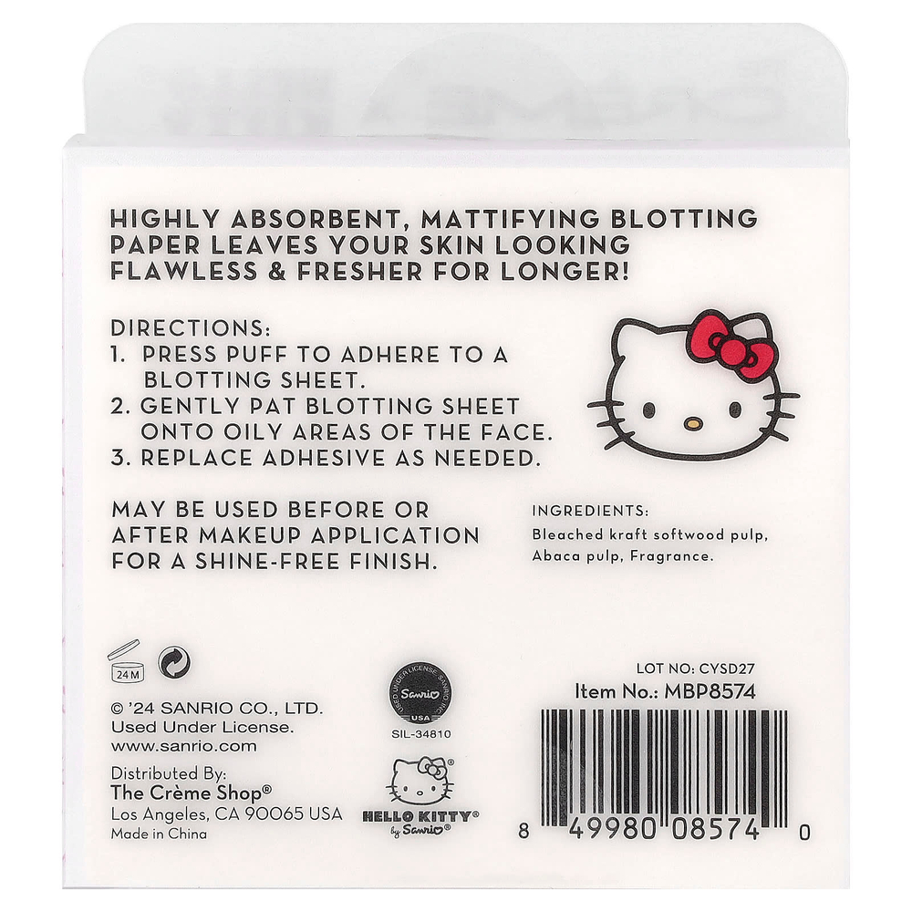 The Creme Shop, Hello Kitty®, матирующая промокашка, 100 листов