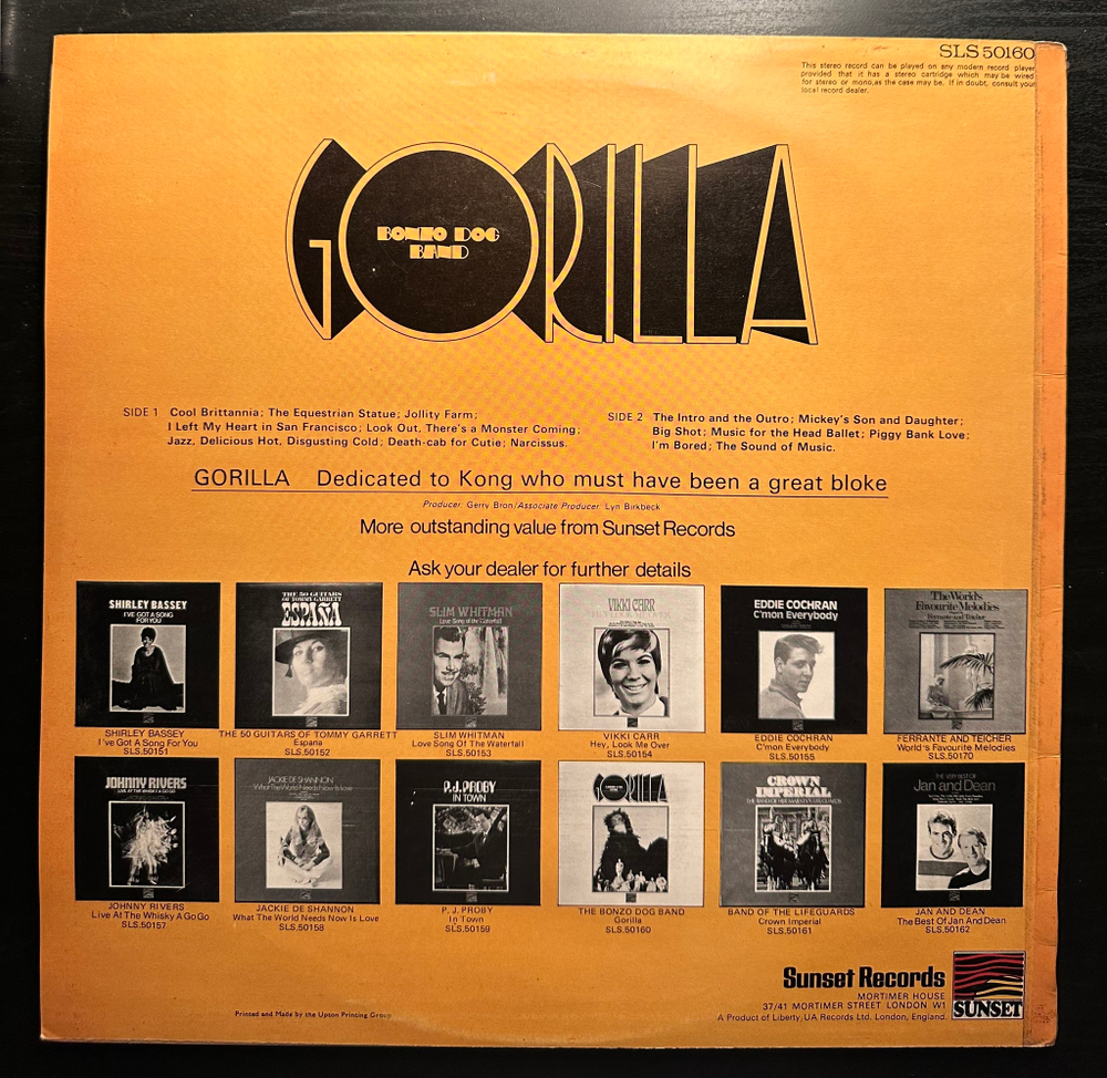 Bonzo Dog Band - Gorilla (Англия 1967г.)