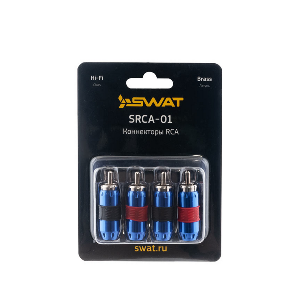 Коннекторы RCA (тюльпан) 4шт/уп Swat SRCA-01 никель