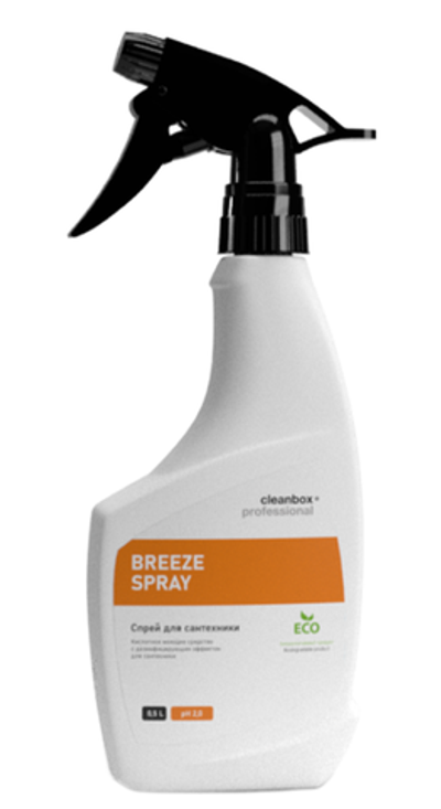 Кислотное моющее средство с дез эф-м для сантехн.CleanBox Breeze Spray 0,6кг/0,5(16шт)