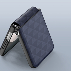 Складной чехол-книжка синего цвета от Dux Ducis для Samsung Z Flip 6, серия Fitt Series Case
