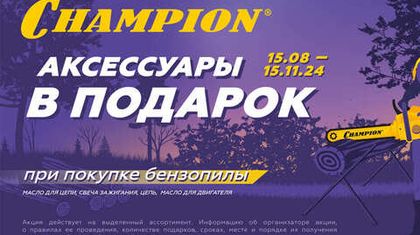 Акция на бензопилы Champion
