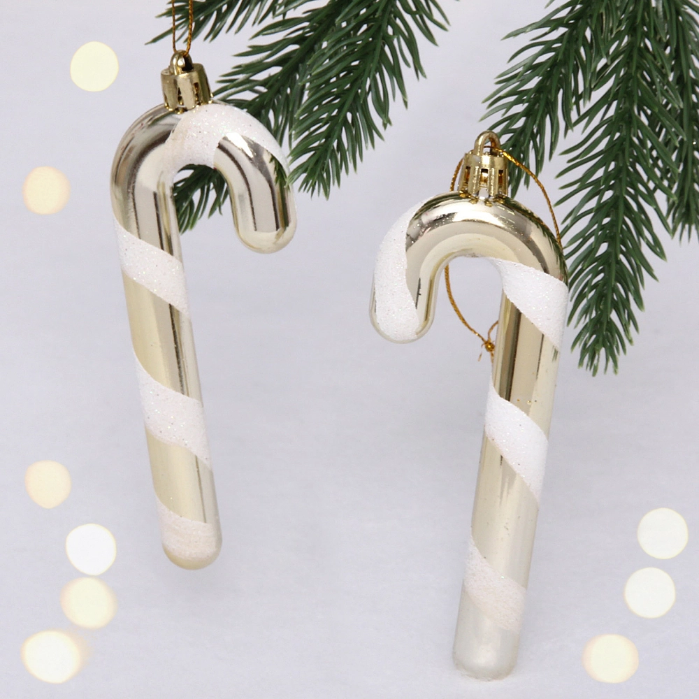 Елочные игрушки «Леденец» 12 см (набор 2 шт), Золото