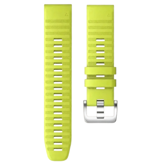 Ремешок QuickFit 22 мм. для Garmin силиконовый серебристая пряжка (Лайм)
