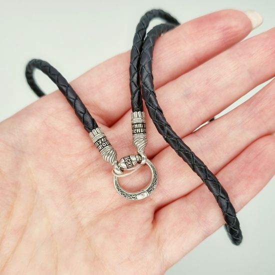 190014 Кожаный шнурок с переходником