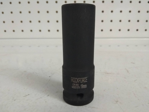Головка 1/2" DR 19мм 6-гранная ударная удлиненная тонкая L= 80 mm ROCK FORCE