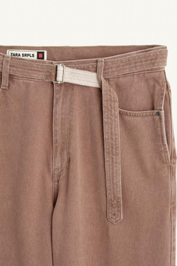 ZARA ШИРОКИЕ ДЖИНСЫ СВОБОДНОГО КРОЯ, РОЗОВЫЙ/БЕЛЫЙ