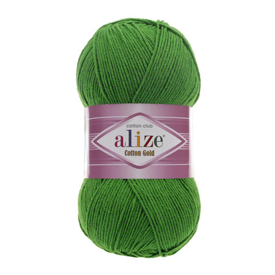Пряжа Alize (Ализе) Cotton Gold / уп.5 мот. по 100 г, 330м, 126 зеленая трава A