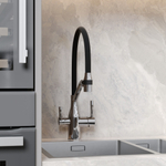 Смеситель для кухни Sancos Orta с гибким изливом, цвет хром/черный, арт. SC4008CH