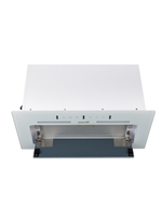 Вытяжка кухонная LedyDC-60GT (WHITE) белый, D150мм,1100м3/ч, полновстраиваемая, ИНВЕРТОРНЫЙ Мотор 110Ватт (Энергетическая эфф-ть класс А+), стекло 60см, сенсорное управление + управление жестами (MACBI)