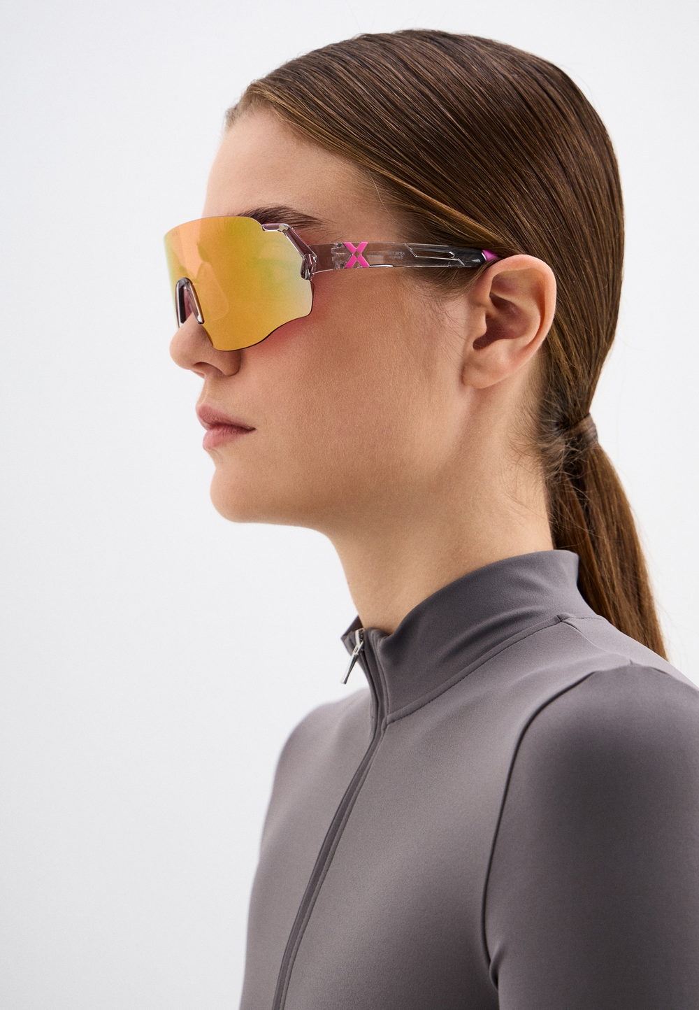 Спортивные очки с диоптриями HILX Savage (L) Shiny Crystal Grey Pink / Pink Lens