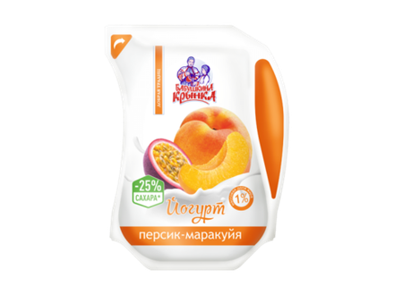 Йогурт с фрукт.наполн."Персик-Маракуйя" 1.0% 800гр. упаковка Ecolean