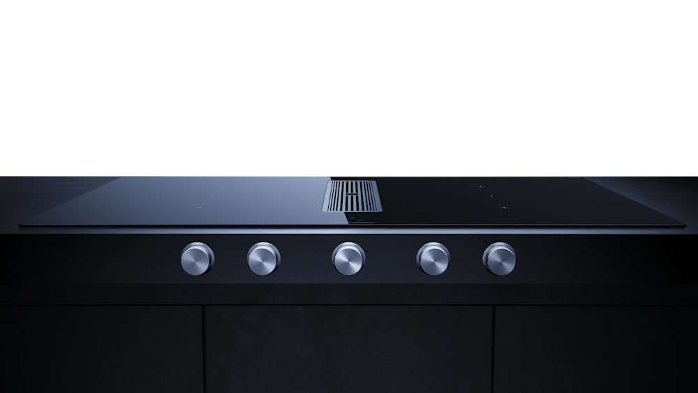 Индукционная варочная поверхность с вытяжкой Kuppersbusch с ручками из нержавеющей стали KMI 9850.1 SR-E Stainless steel