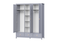 Шкаф Wood 3-х створчатый (серый)