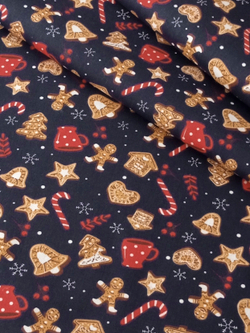 Ткань бязь плательная, рис. "Новогодние пряники", ширина 150 см, арт. 891