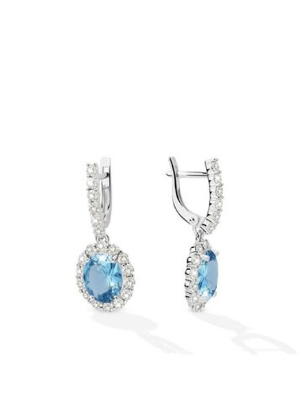 Серьги классические из серебра с фианитом