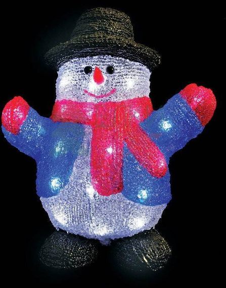 Светодиодная фигура Снеговик 24 см., 24V, 24 холодных белых LED ламп, Beauty Led (AS24-2WB)