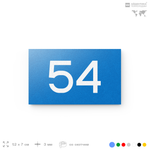 Табличка с номером 54 на дверь квартиры, для офиса, кабинета, аудитории, склада, голубая 120х70 мм, Айдентика Технолоджи