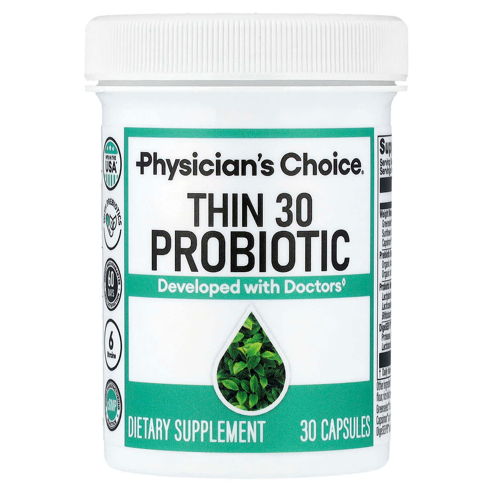 Physician's Choice, Thin 30, пробиотик, 30 капсул