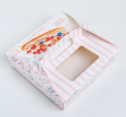 Коробка под пирожные Вкусности, 20*20*5 см