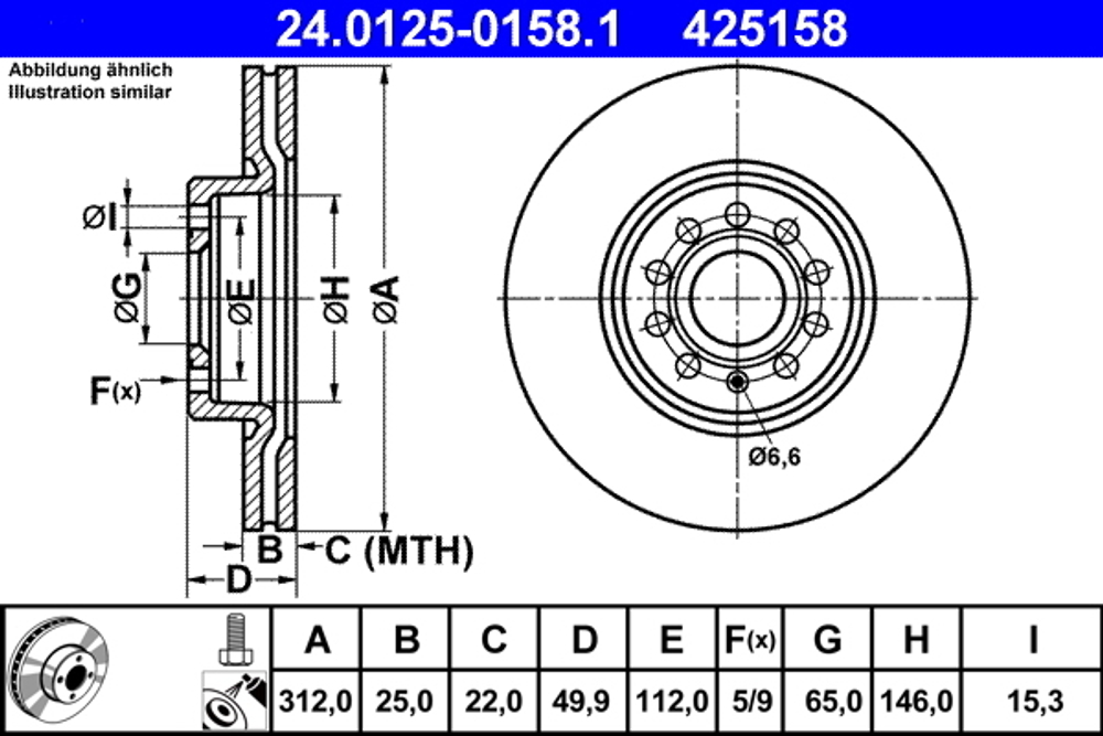 ATE - 24012501581-ATE - Brake Disc