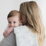 SwaddleDesigns Пеленка муслиновая - Little Lambs, Moons & Stars, Sterling & Pale Banana