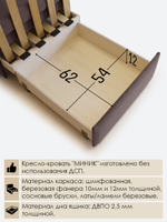 Кресло-кровать "Миник" с правым подлокотником, под правую руку