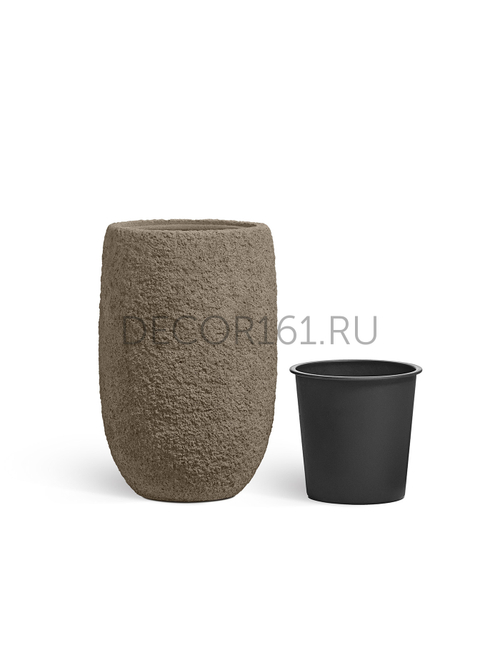 Кашпо TREEZ Effectory Terra Высокая чаша серый беж в-62, д-40 см 41.33-22-24-115-RB-62