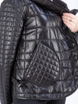Куртка женская кожаная стеганая