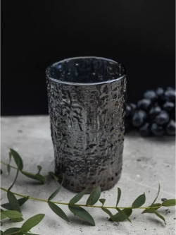 Набор стаканов с рельефным узором, 240 мл. 6 шт. Серые